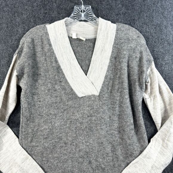Moth Antropologie Sweater Women's Small Gray Two Tone Wool Alpaca Blend - Picture 2 of 7